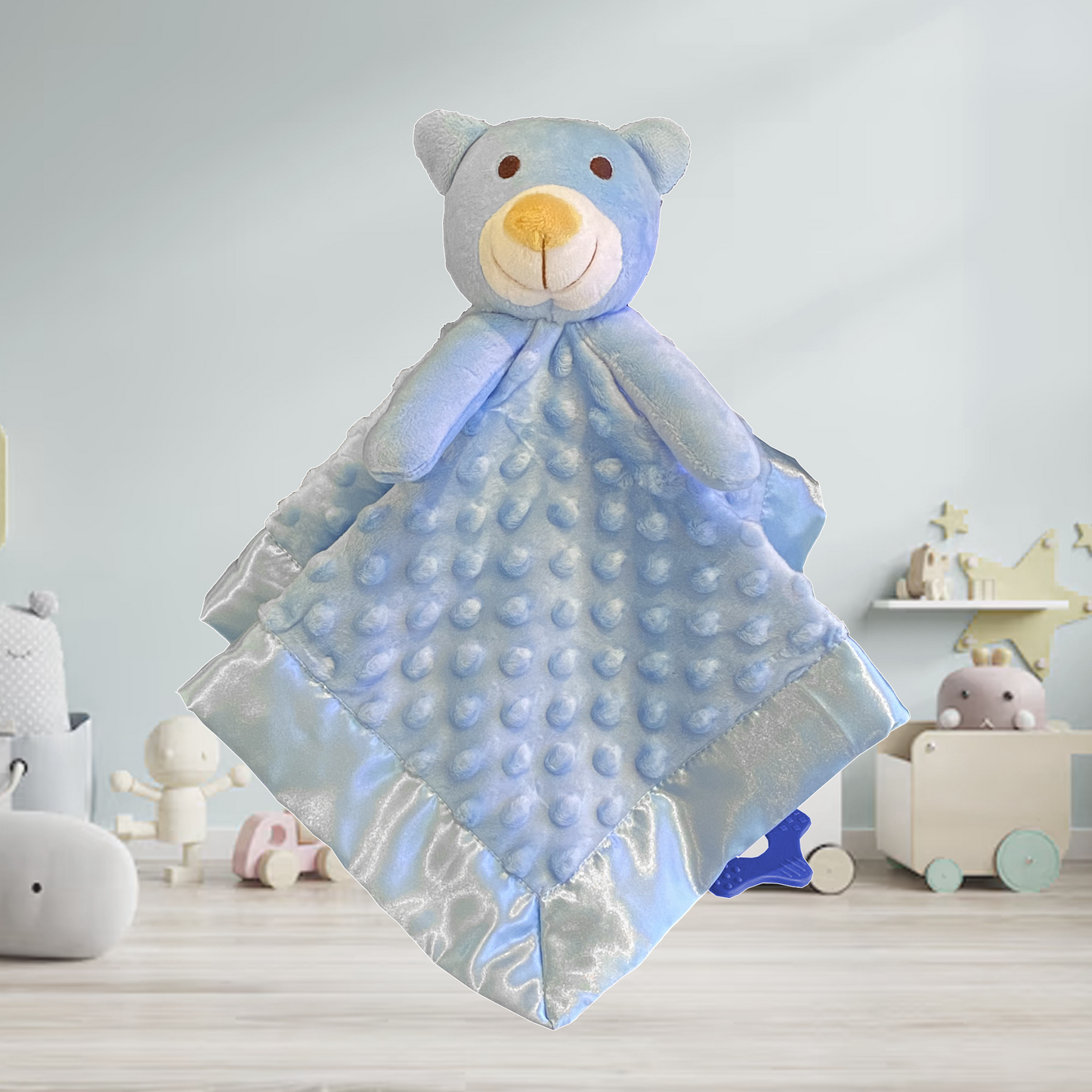 Embroidered bear Comforter blue gift