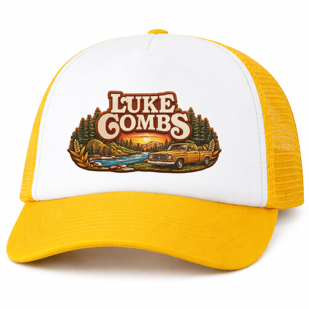 Luke Combs Baseball Trucker Cap Luke Combs Baseball Trucker Cap Yellow