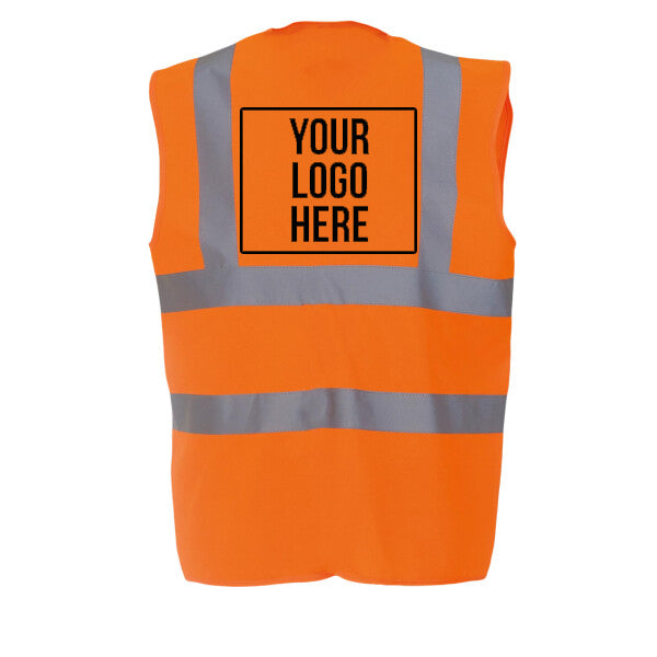 Orange safety vest with customizable logo area dublin, ireland