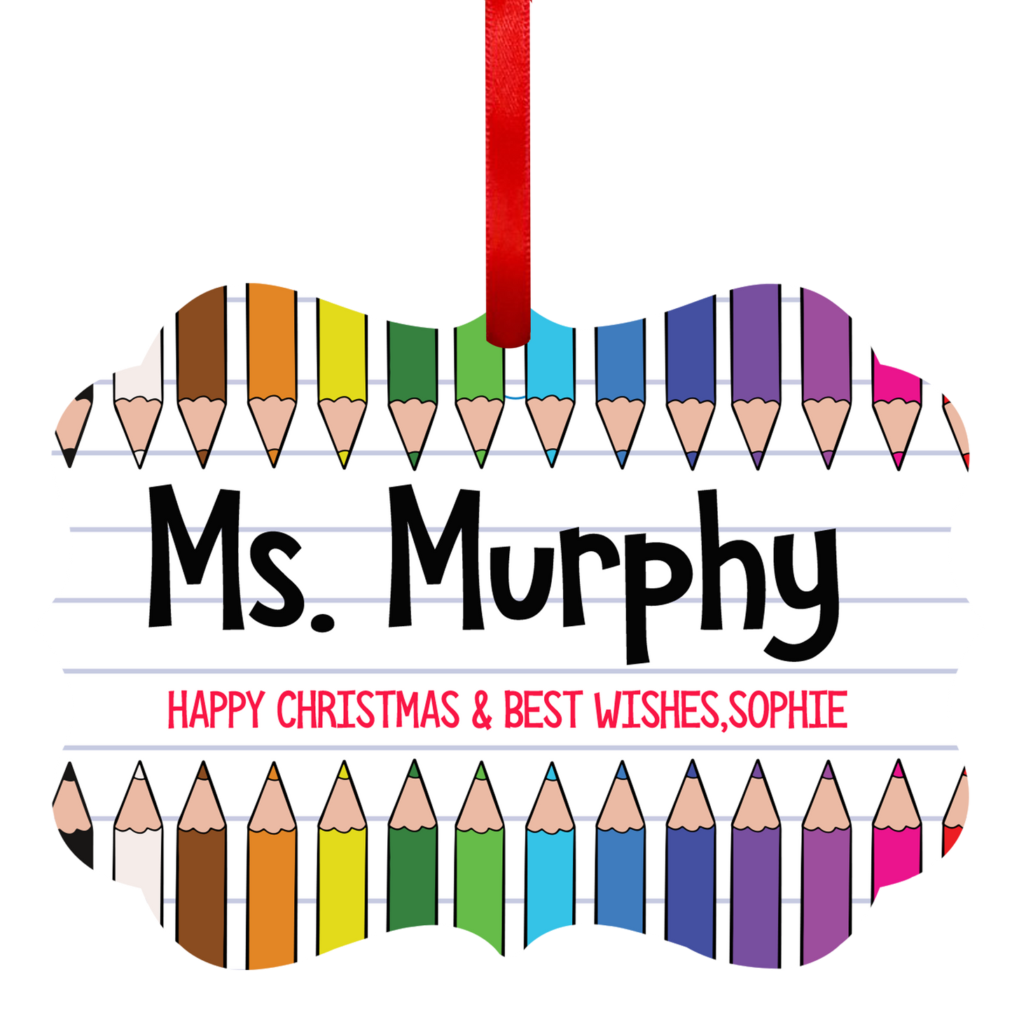 Christmas Teacher Pencil Ornament