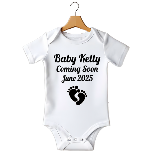 Coming Soon Personalised baby vest gro