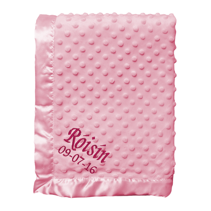 Custom Embroidered Blanket pink