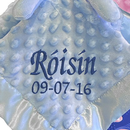 Embroidered baby gift Comforter girl boy dublin ireland