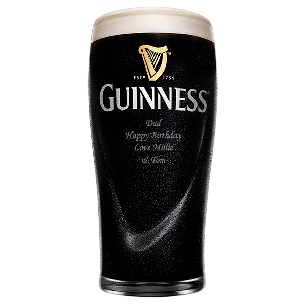 Guinness Infinity Glass Personalised Engraved Custom
