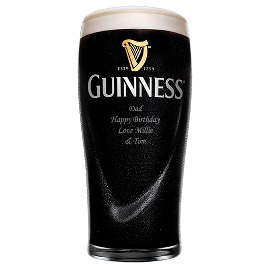 Guinness Infinity Glass Personalised Engraved Custom