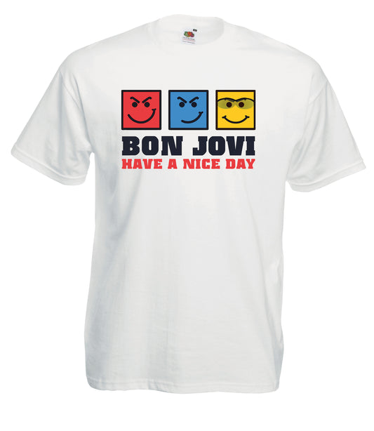 Bon Jovi Retro White Tshirt