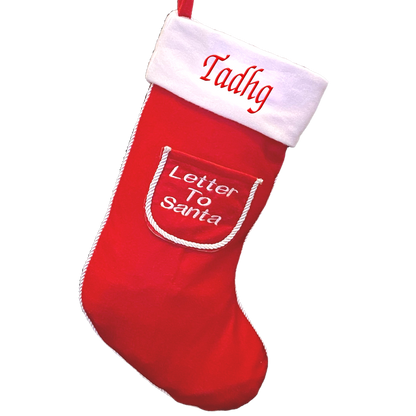 Custom Letter To Santa Stocking Christmas Sock