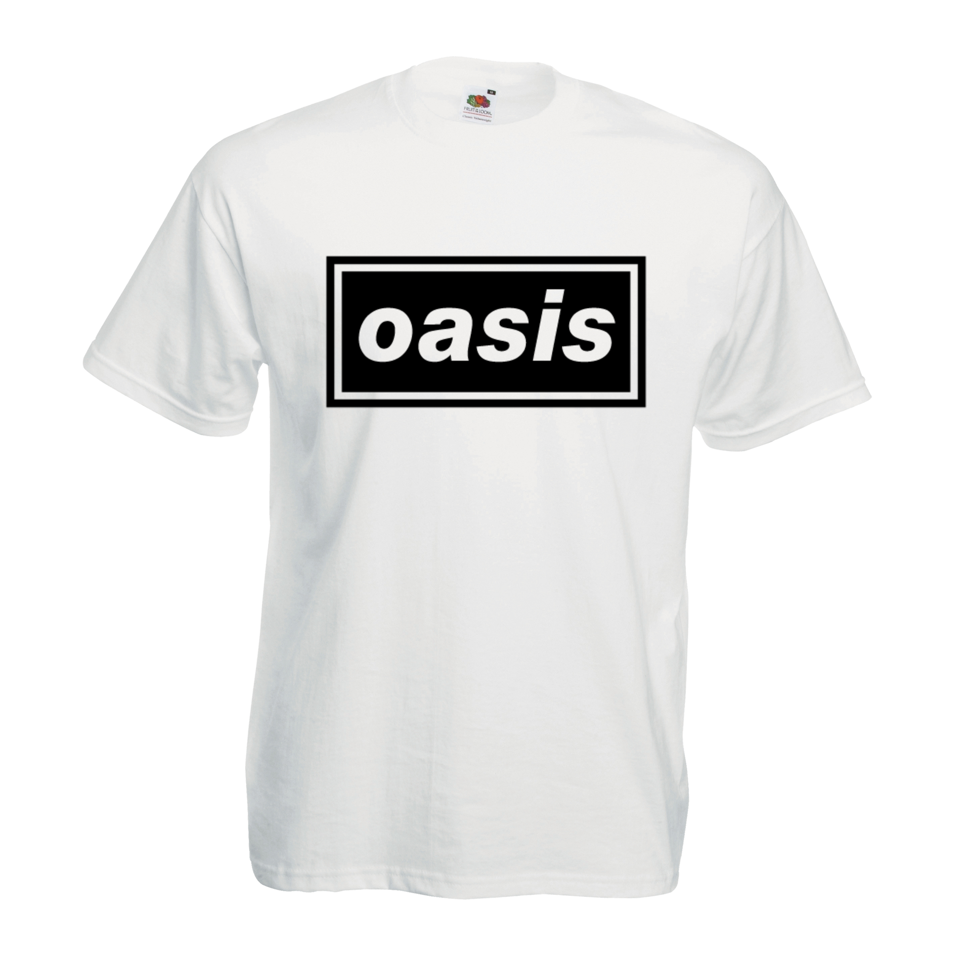 OASIS logo on white tshirt
