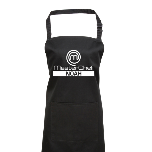 Personalized Black Master Chef Apron