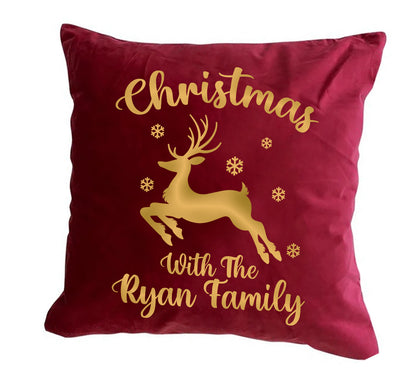 Christmas personalised custom cushion dublin red velvet