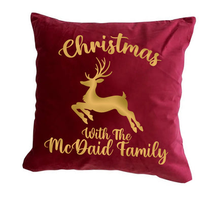 Christmas personalised custom cushion dublin red velvet