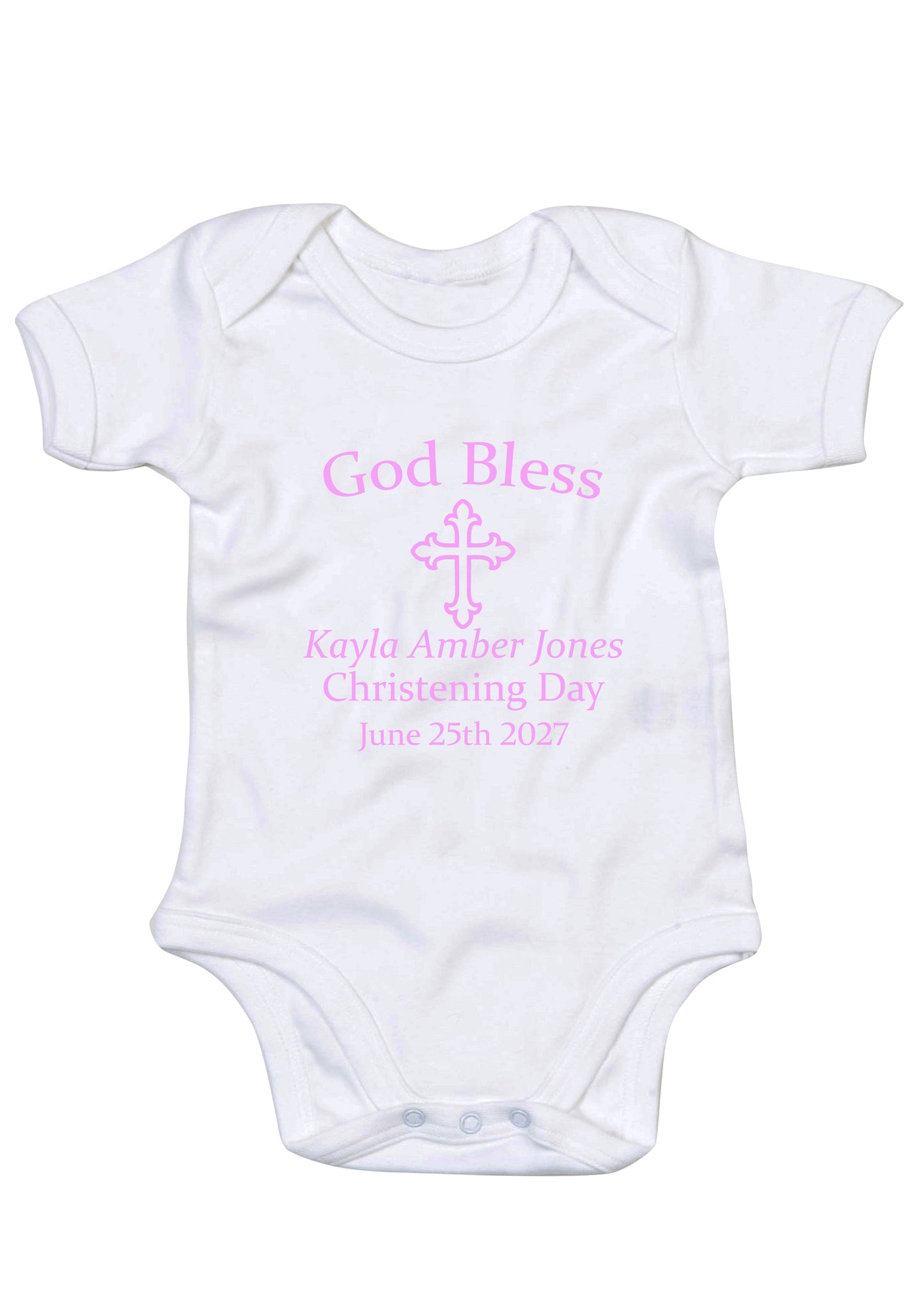 God Bless Christening Baby Gro