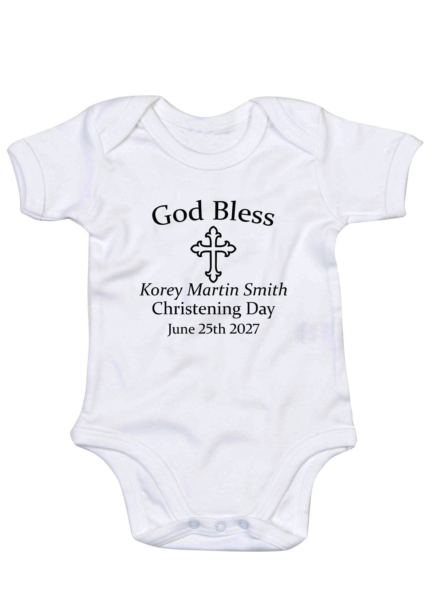 God Bless Christening Baby Gro