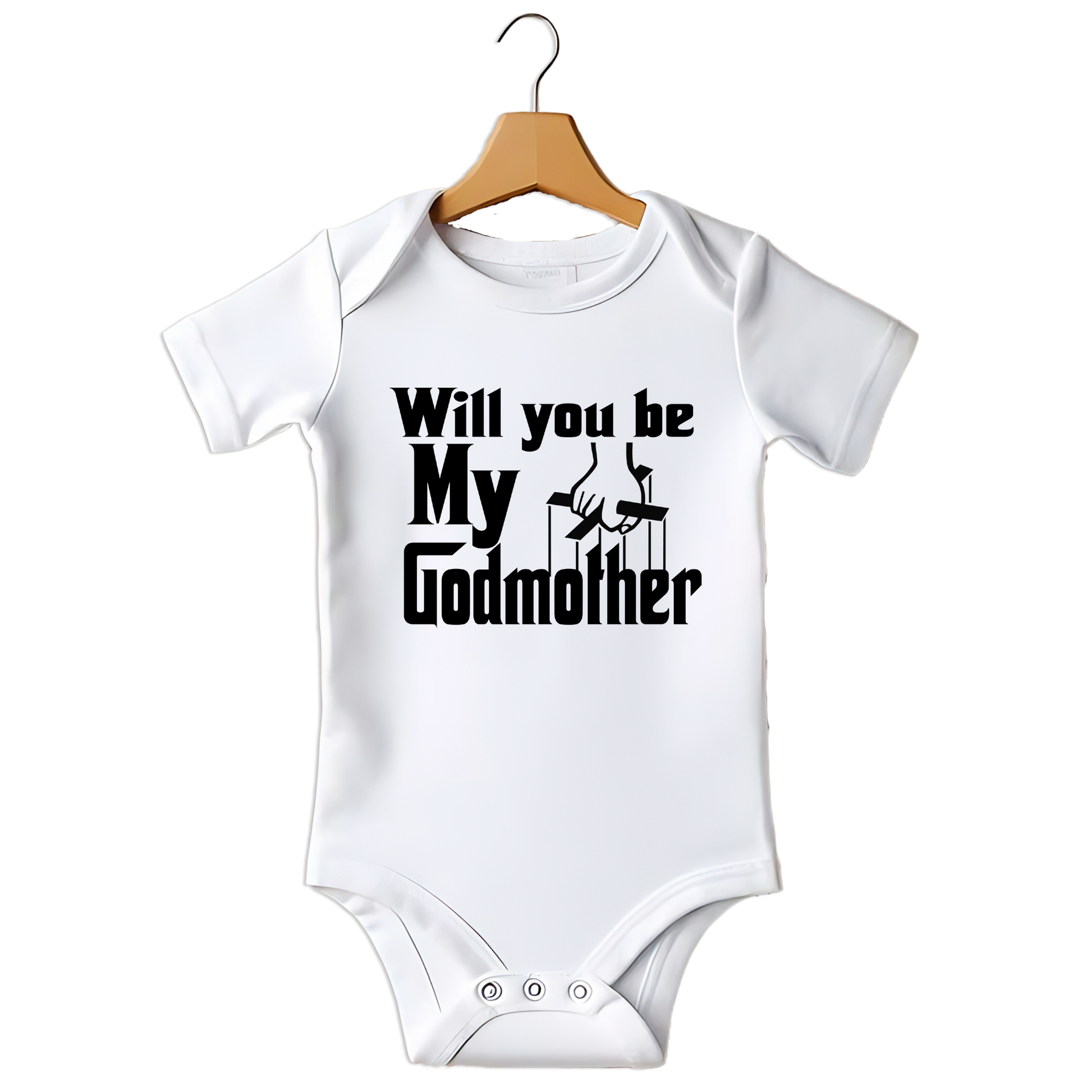 Will You Be My Godmother Babygrow