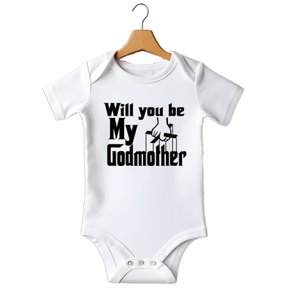 Will You Be My Godmother Babygrow