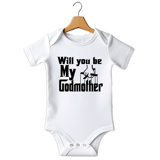 Will You Be My Godmother Babygrow