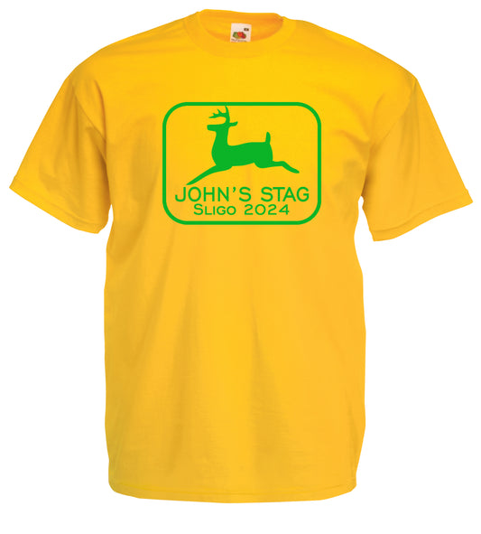 John Deere  Style Tractor Stag T-shirts