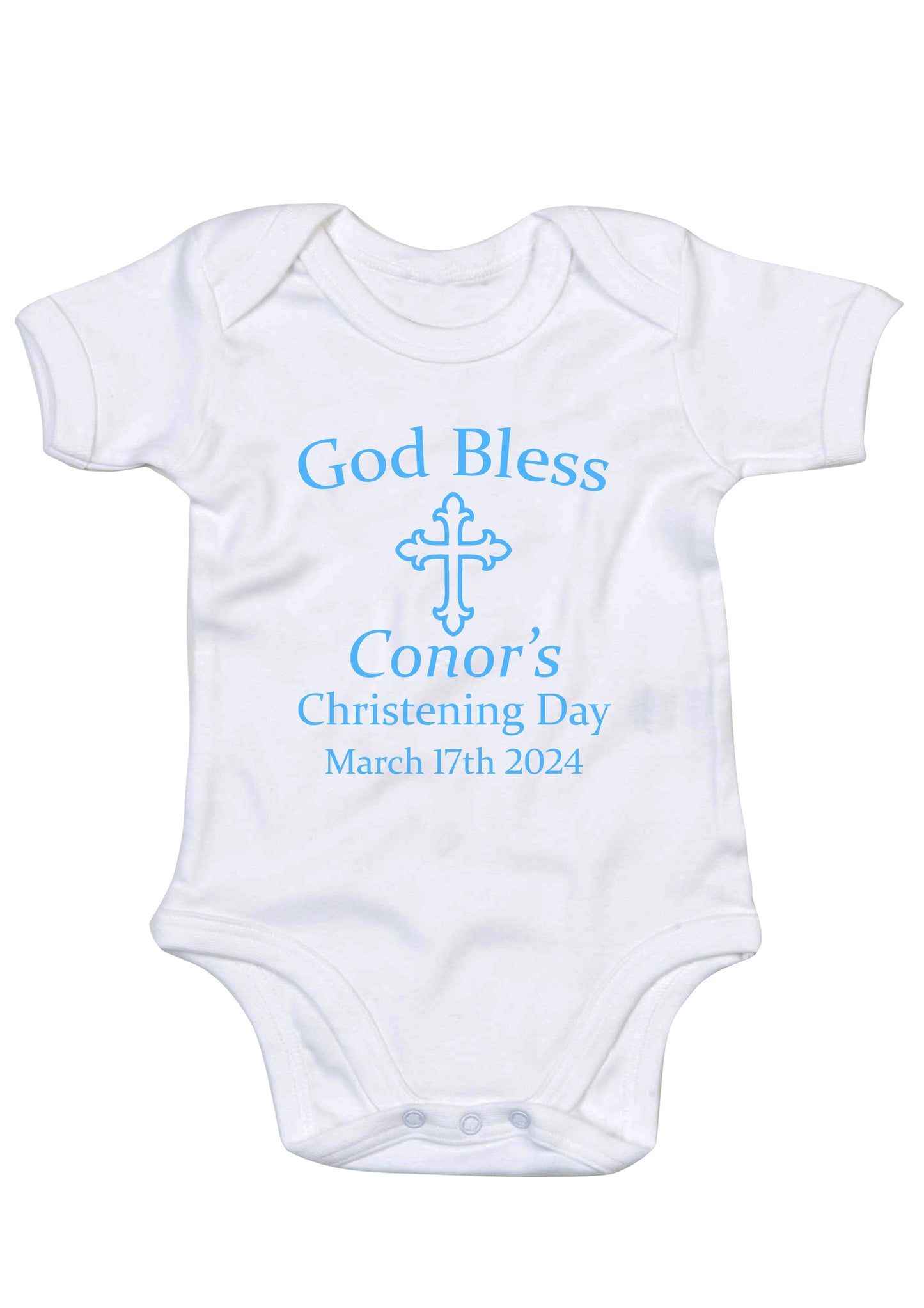 God Bless Christening Baby Gro
