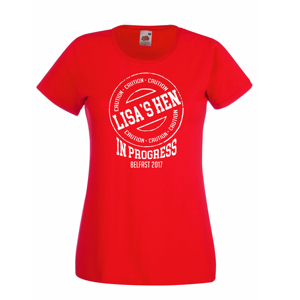 Caution Hen In Progress Hen T-shirt